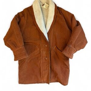 Vintage Leather Sherpa-Lined Jacket